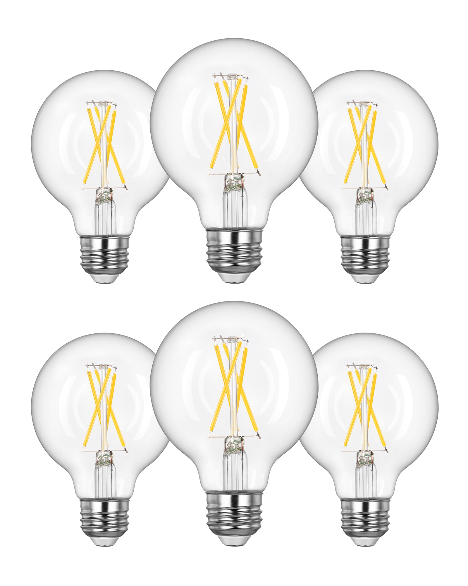 EDISHINE G25 globe bulb with clear filament for bright daylight illumination in chandeliers