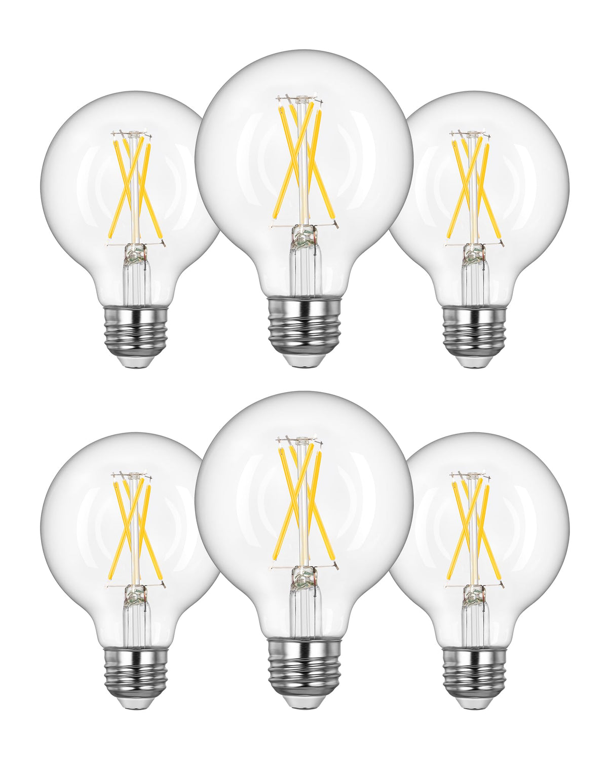 EDISHINE G25 globe bulb with clear filament for bright daylight illumination in chandeliers