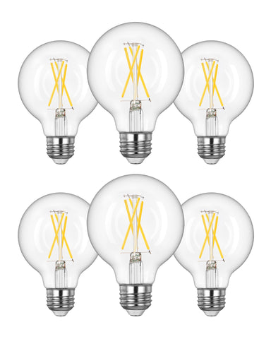 EDISHINE G25 globe bulb with clear filament for bright daylight illumination in chandeliers