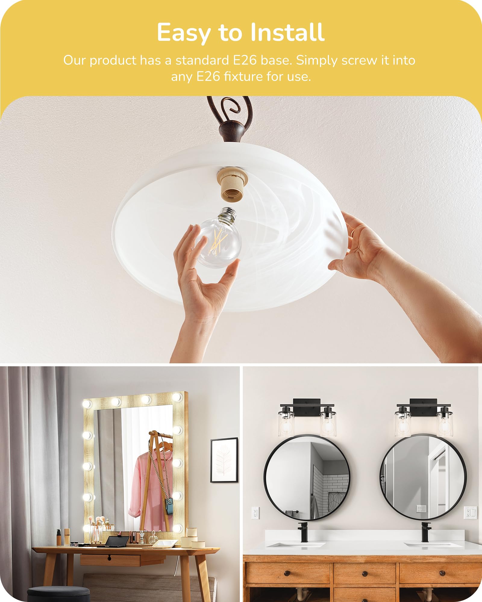 EDISHINE 5000K daylight white glow enhances makeup and daily tasks