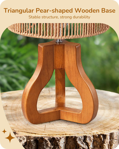 EDISHINE handwoven paper rope shade close-up showing natural texture ideal for cozy reading.