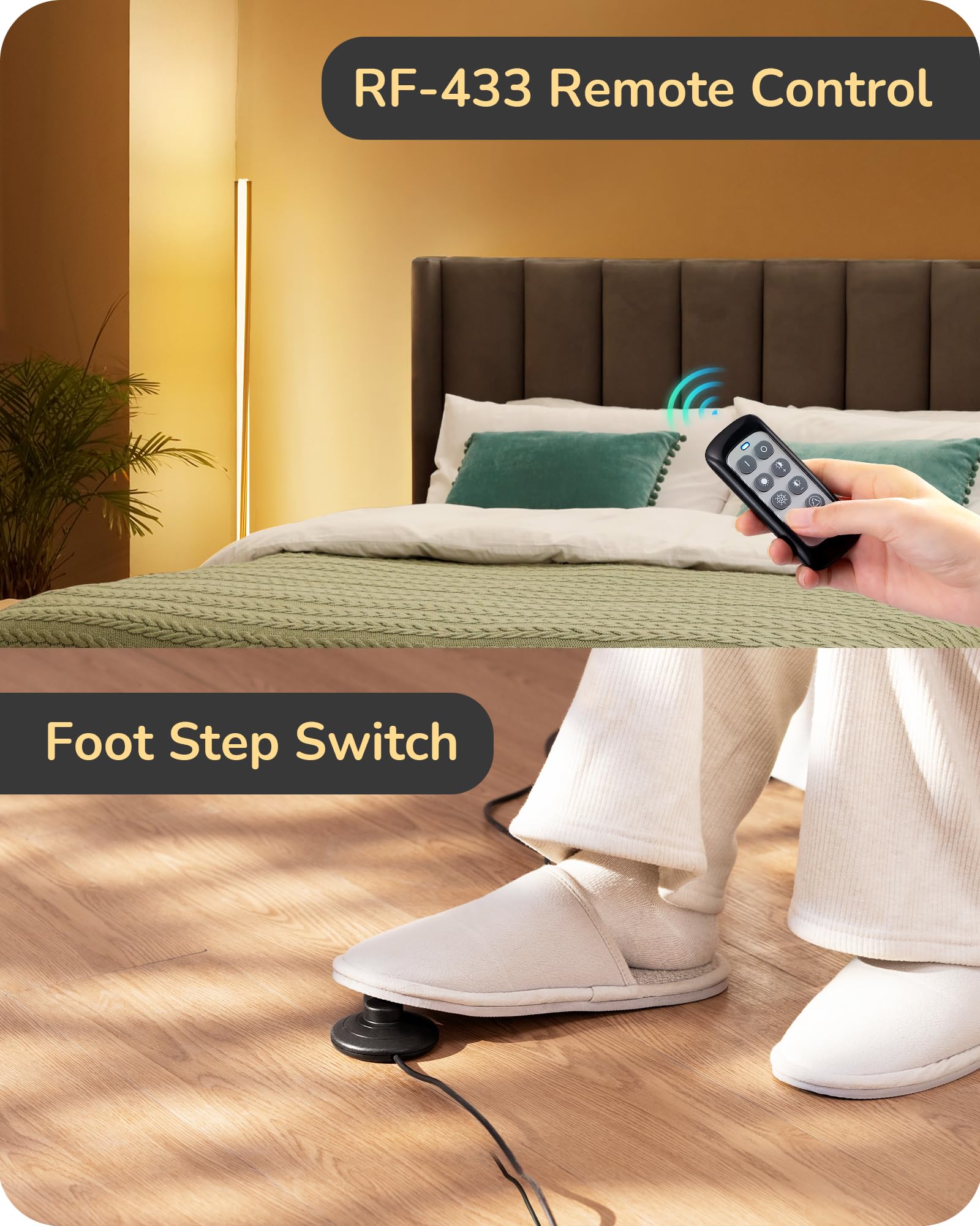 EDISHINE Helix Floor Lamp remote control for convenient adjustments