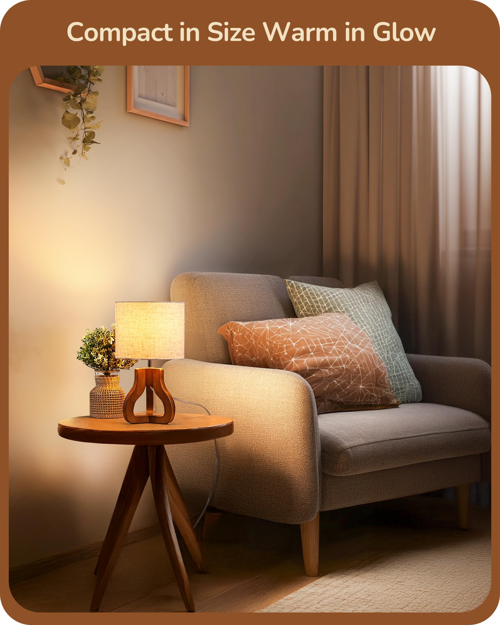 EDISHINE inline switch end table lamp for easy control