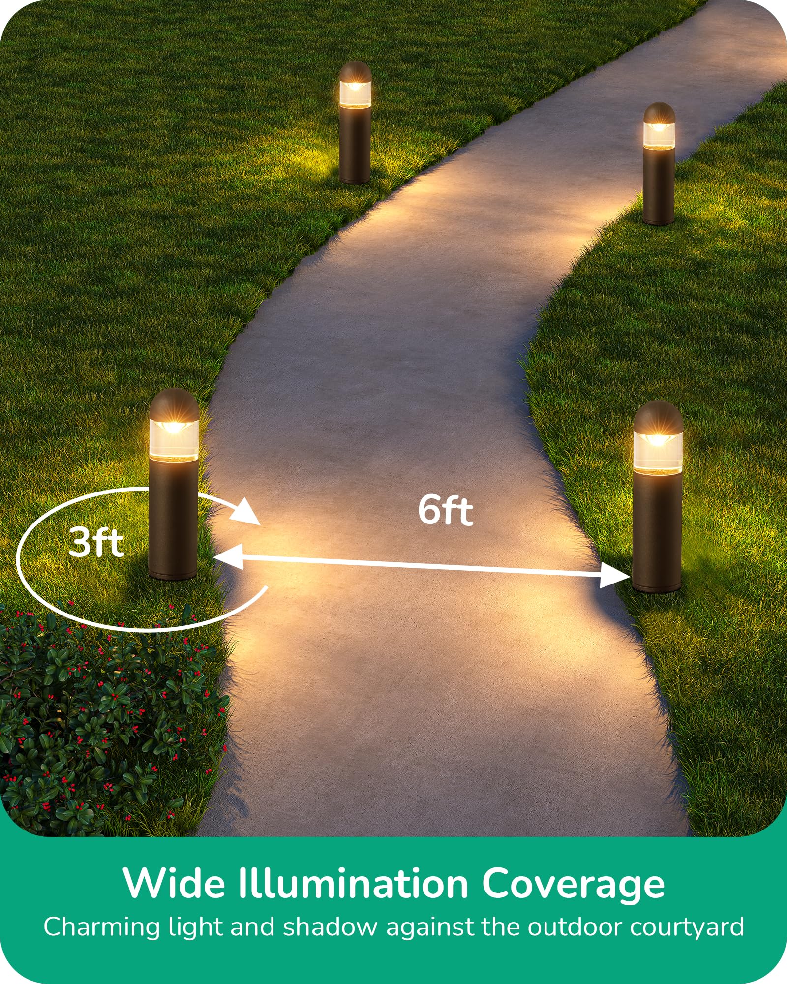 EDISHINE 12V 3W bollard light delivers stable brightness.