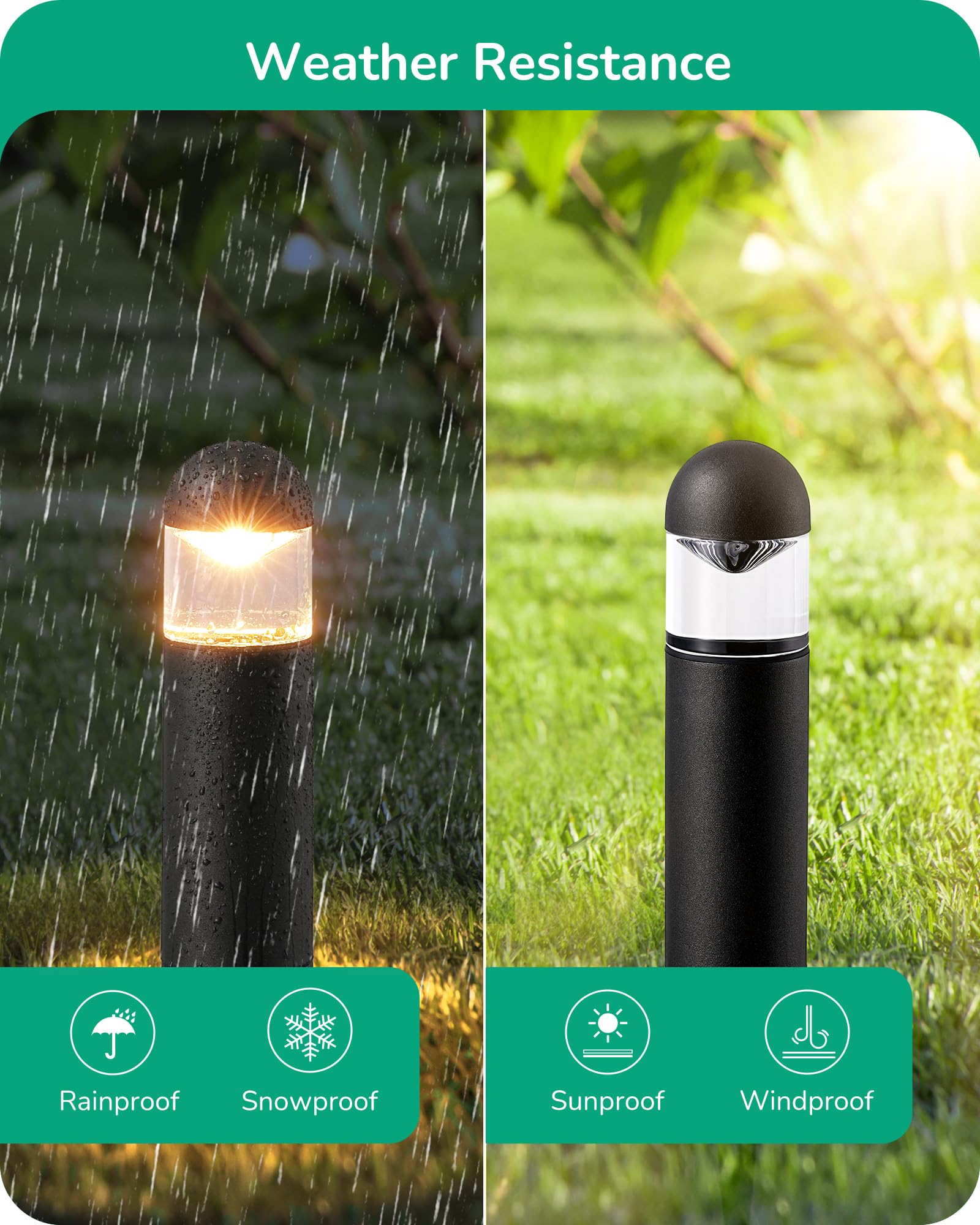 EDISHINE landscape light with matte black and gold finish.