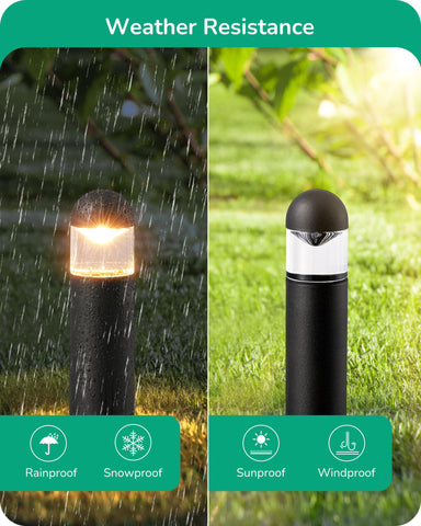 EDISHINE landscape light with matte black and gold finish.