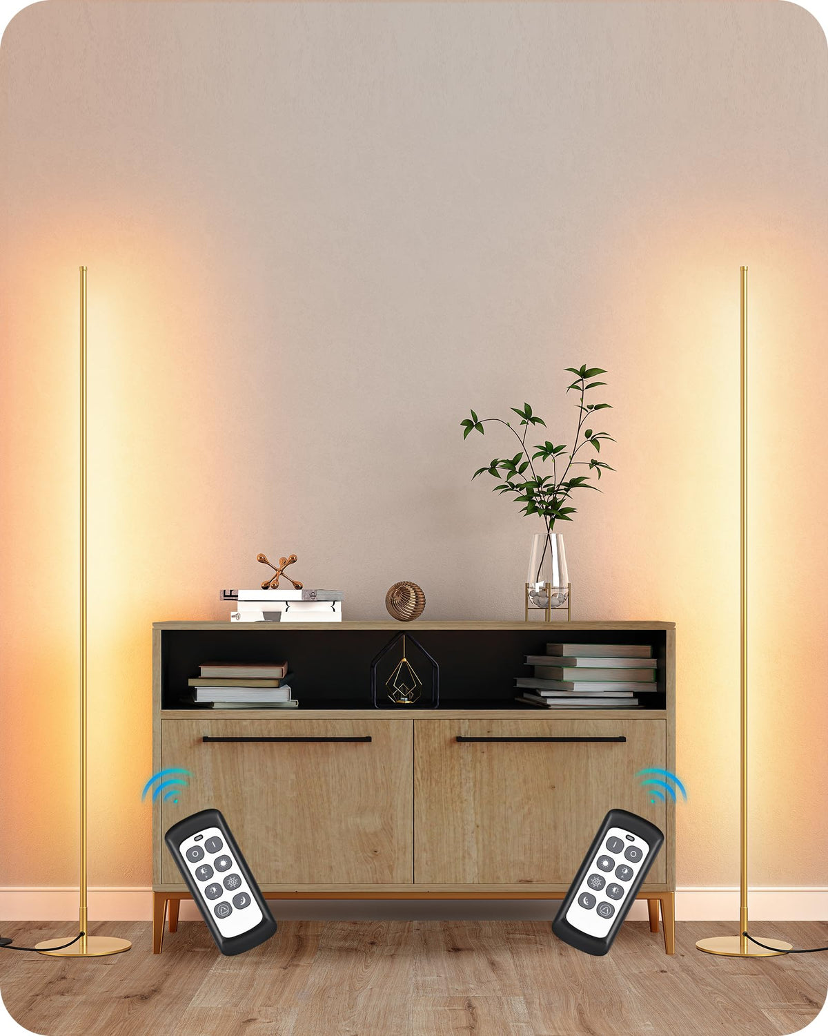 EDISHINE LED corner floor lamp 2-pack for flexible corner lighting and cozy evenings.