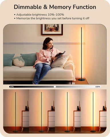 EDISHINE LED Corner Floor Lamp with adjustable height for versatile placement.