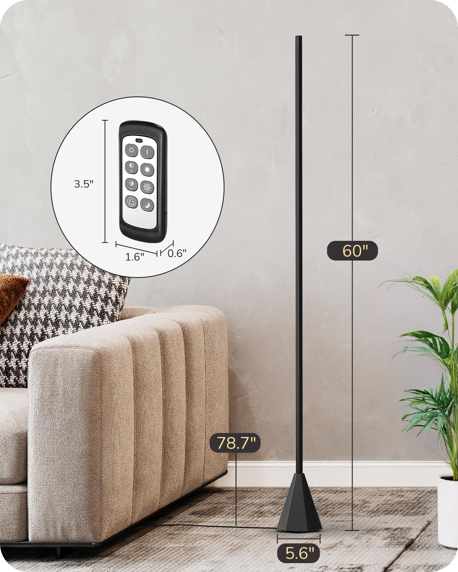 EDISHINE LED corner floor lamp is easy to assemble in minutes