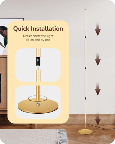 EDISHINE quick-assembly process for a minimalist space-saving lamp