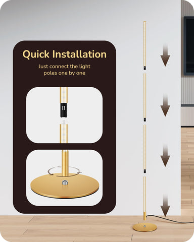 EDISHINE easy-install lamp, front view, quick setup without tools.