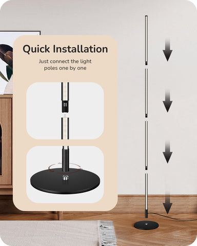 EDISHINE LED Corner Floor Lamp is energy efficient with long LED life.