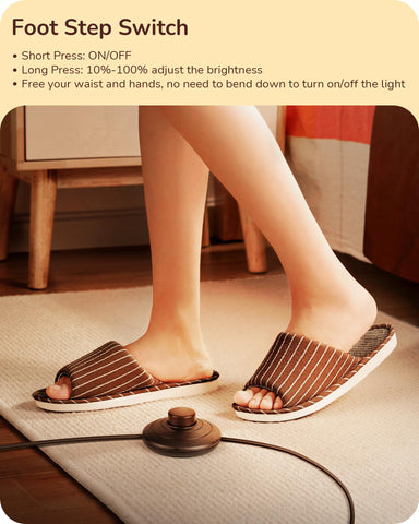 EDISHINE corner lamp with foot switch for easy on off and brightness control