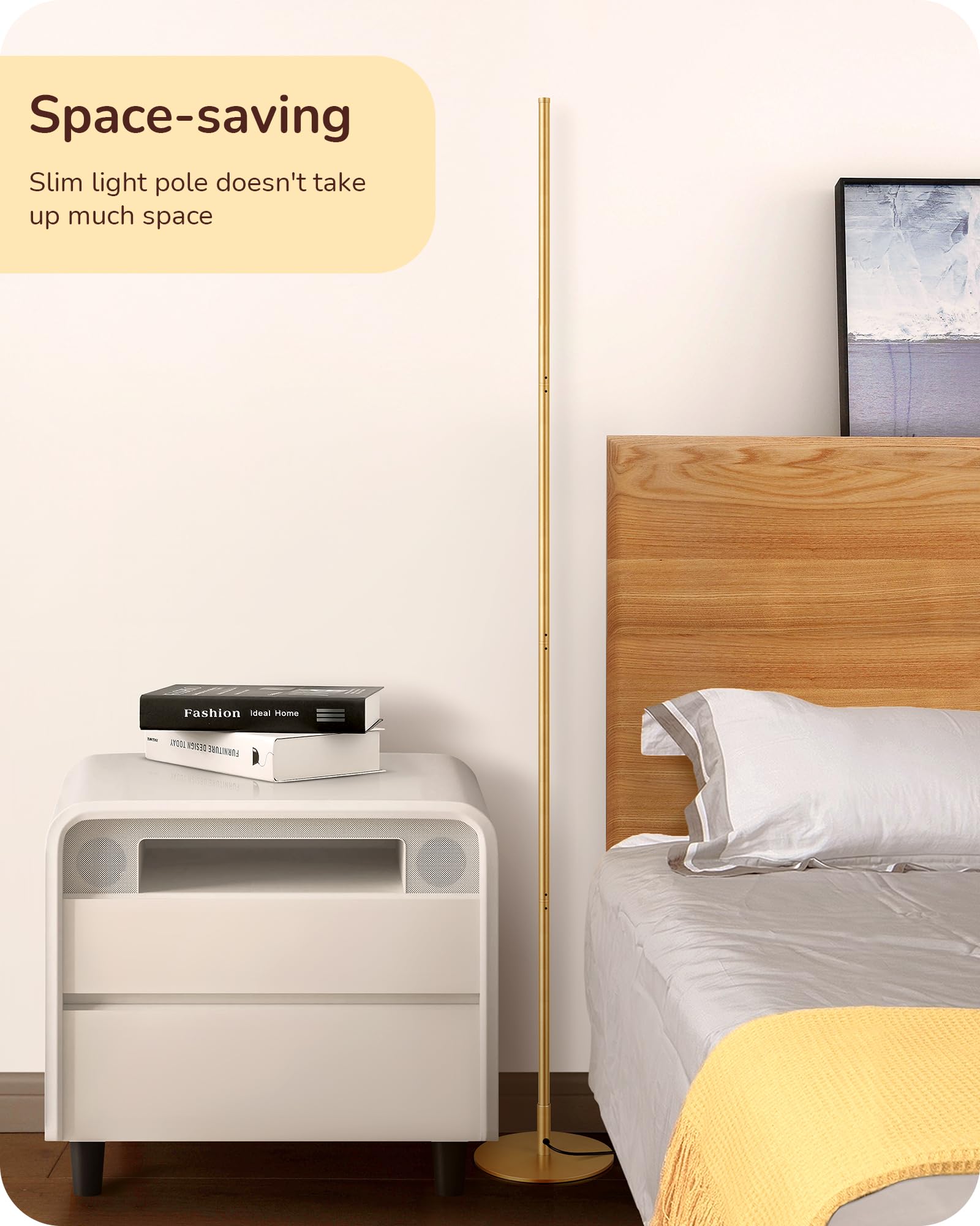 EDISHINE lamp shows height-adjustable design for versatile corner placement