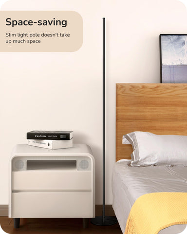 EDISHINE LED Corner Floor Lamp features a sleek design for modern rooms.