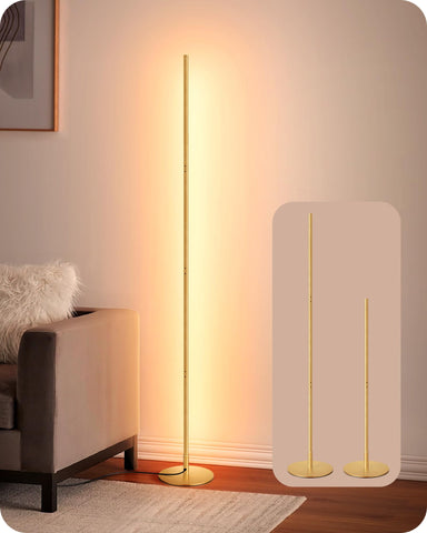EDISHINE LED corner floor lamp with slim profile fits tight corners for stylish lighting