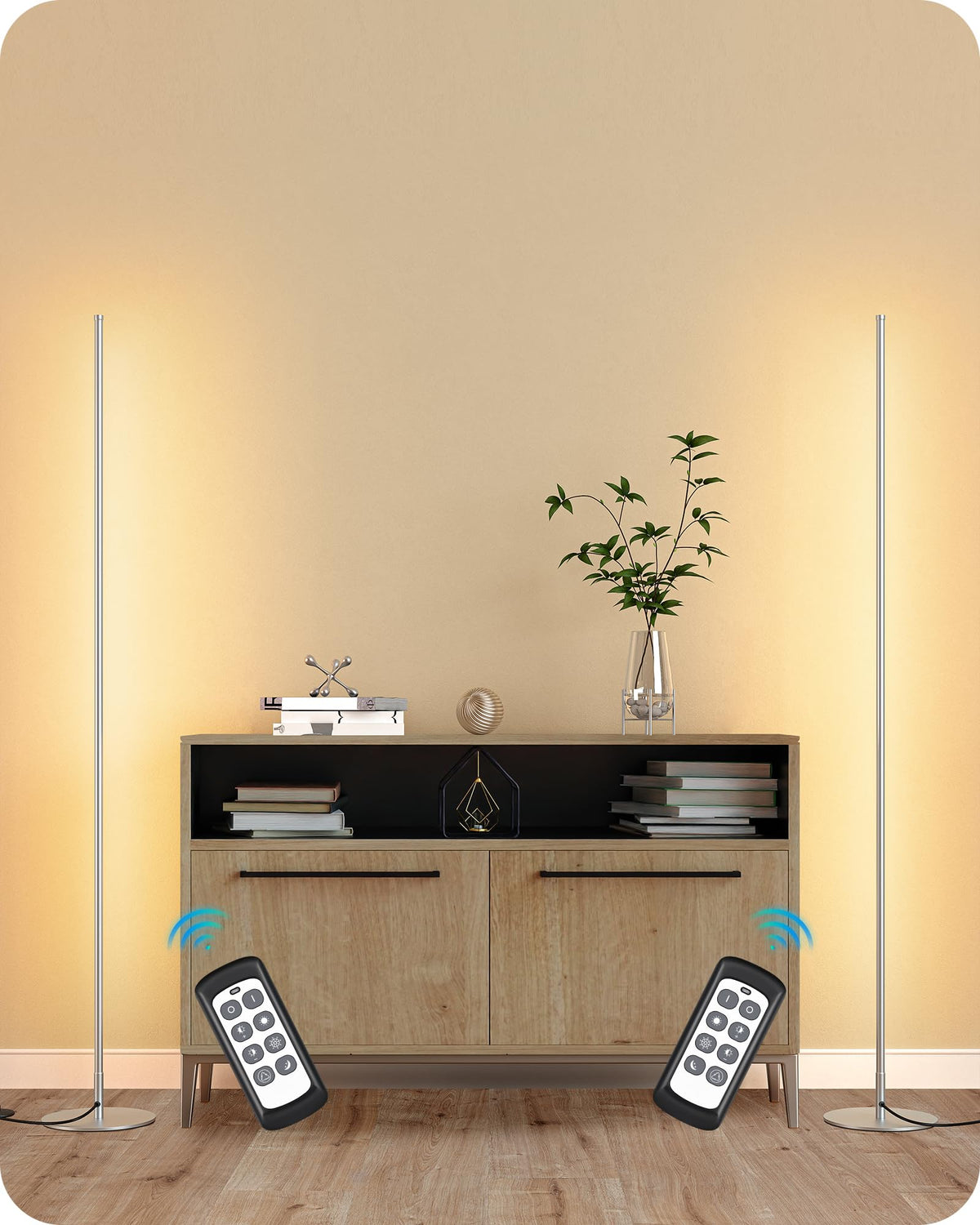 EDISHINE LED Corner Lamp base view shows a stable anti-tip base for safety
