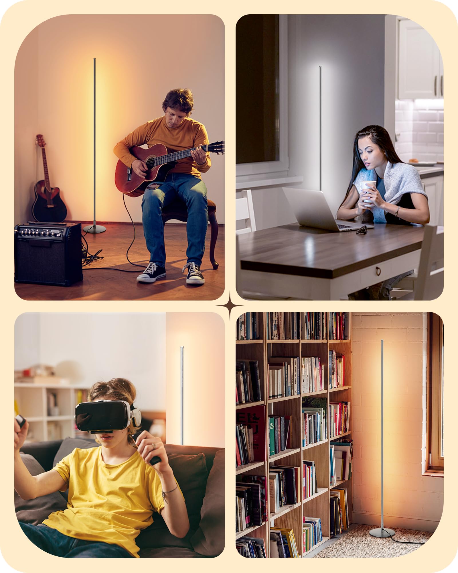 EDISHINE LED Corner Lamp sturdy metal base ensures lasting stability