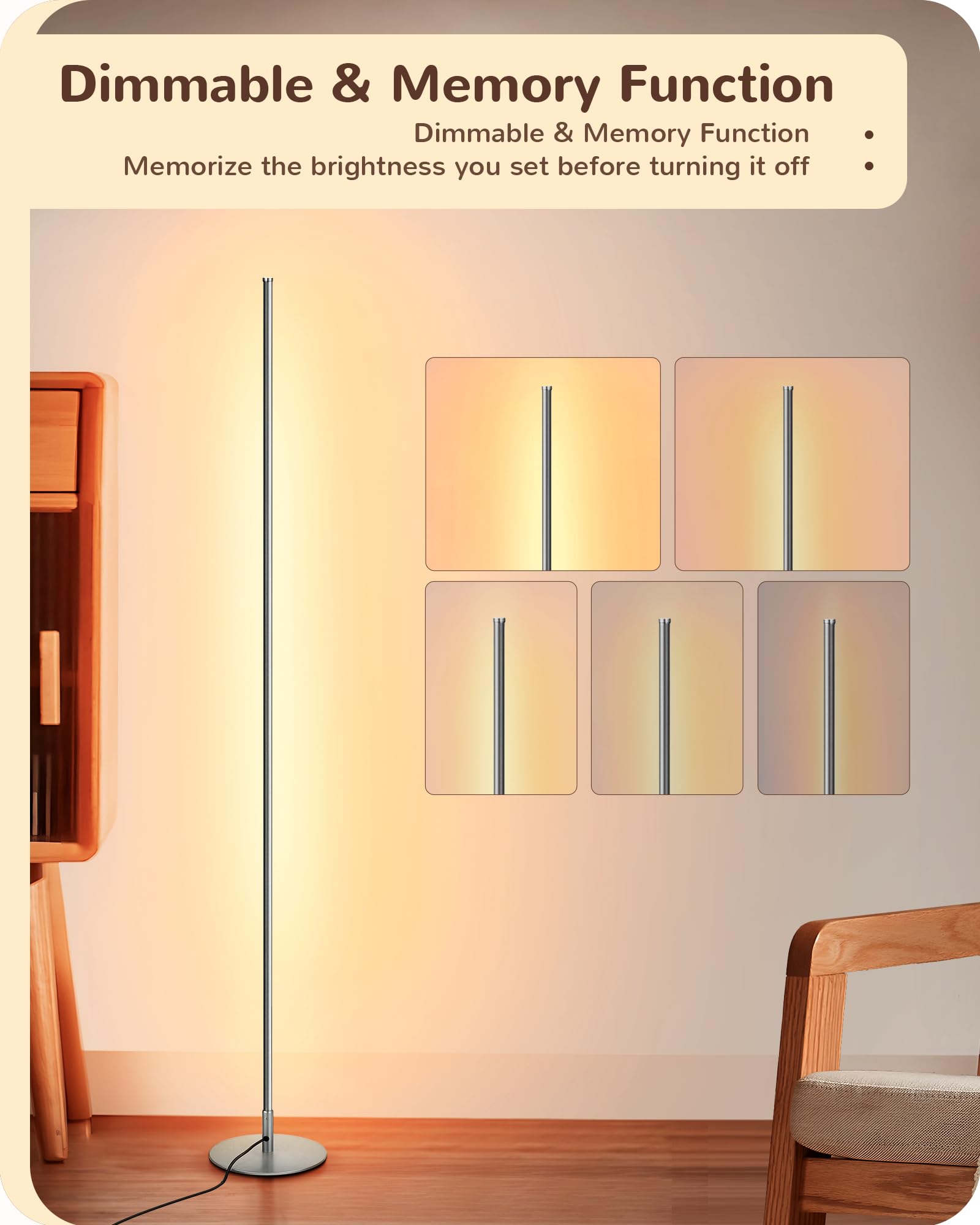 EDISHINE LED Corner Lamp remote-control feature highlighted for convenient operation