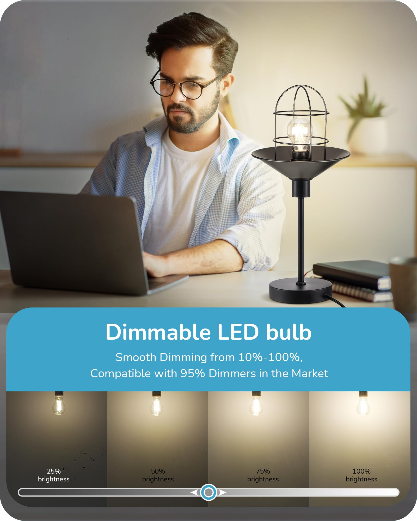 EDISHINE 4000K cool white bulb shines with crisp, vibrant illumination for kitchens and baths.