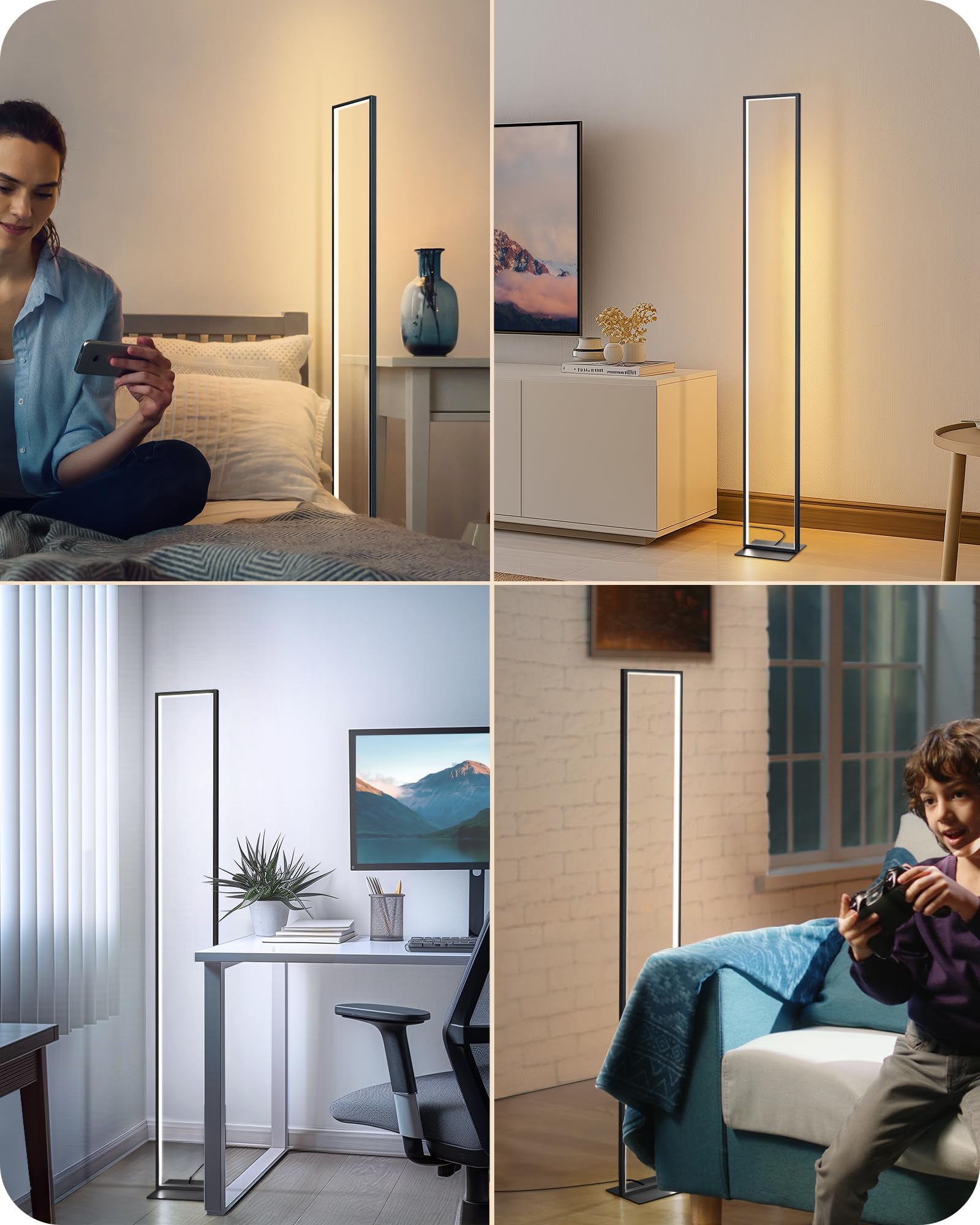 EDISHINE LED Floor Lamp easy-assembly shot highlights quick setup.
