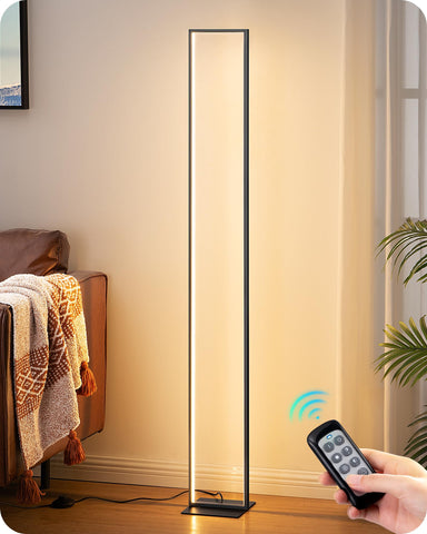 EDISHINE LED Floor Lamp front view shows modern, balanced room lighting.
