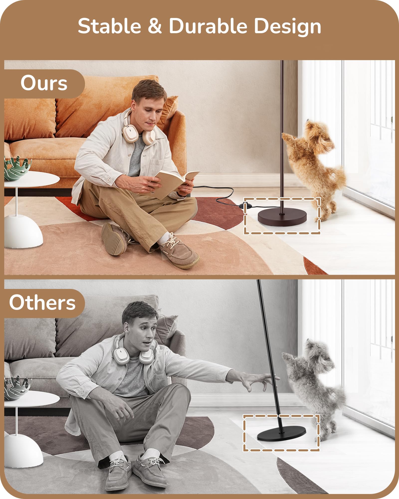 EDISHINE LED floor lamp with heavy base for stable use