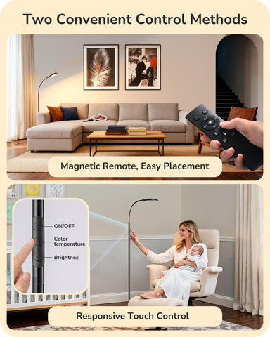 EDISHINE LED floor lamp height-adjustable stand for flexible seating or desk setup