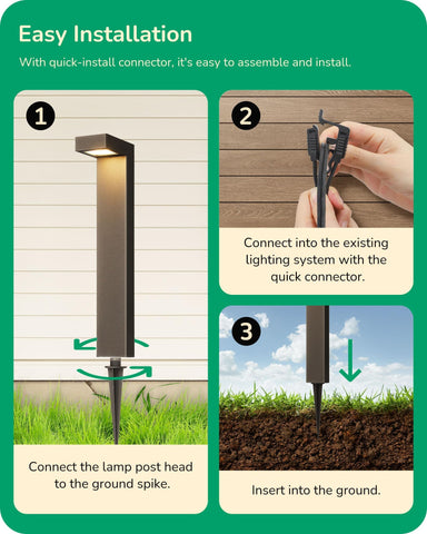 EDISHINE LED path light wide-beam increases coverage for walkways and patios.