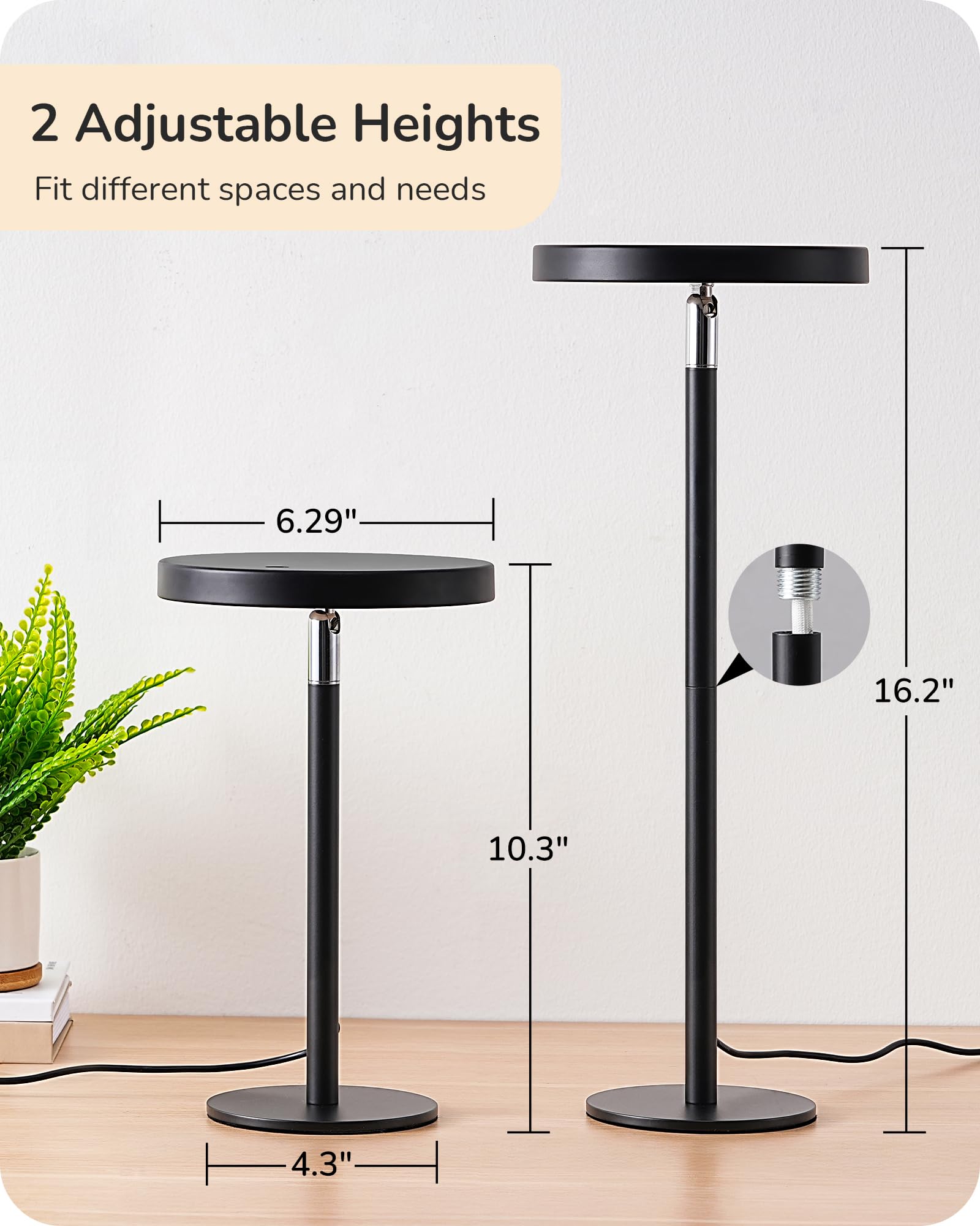 EDISHINE LED table lamp in black finish complements modern desks.