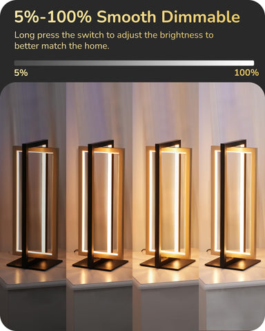 Dual-frame rotating design with black outer and gold inner frames.