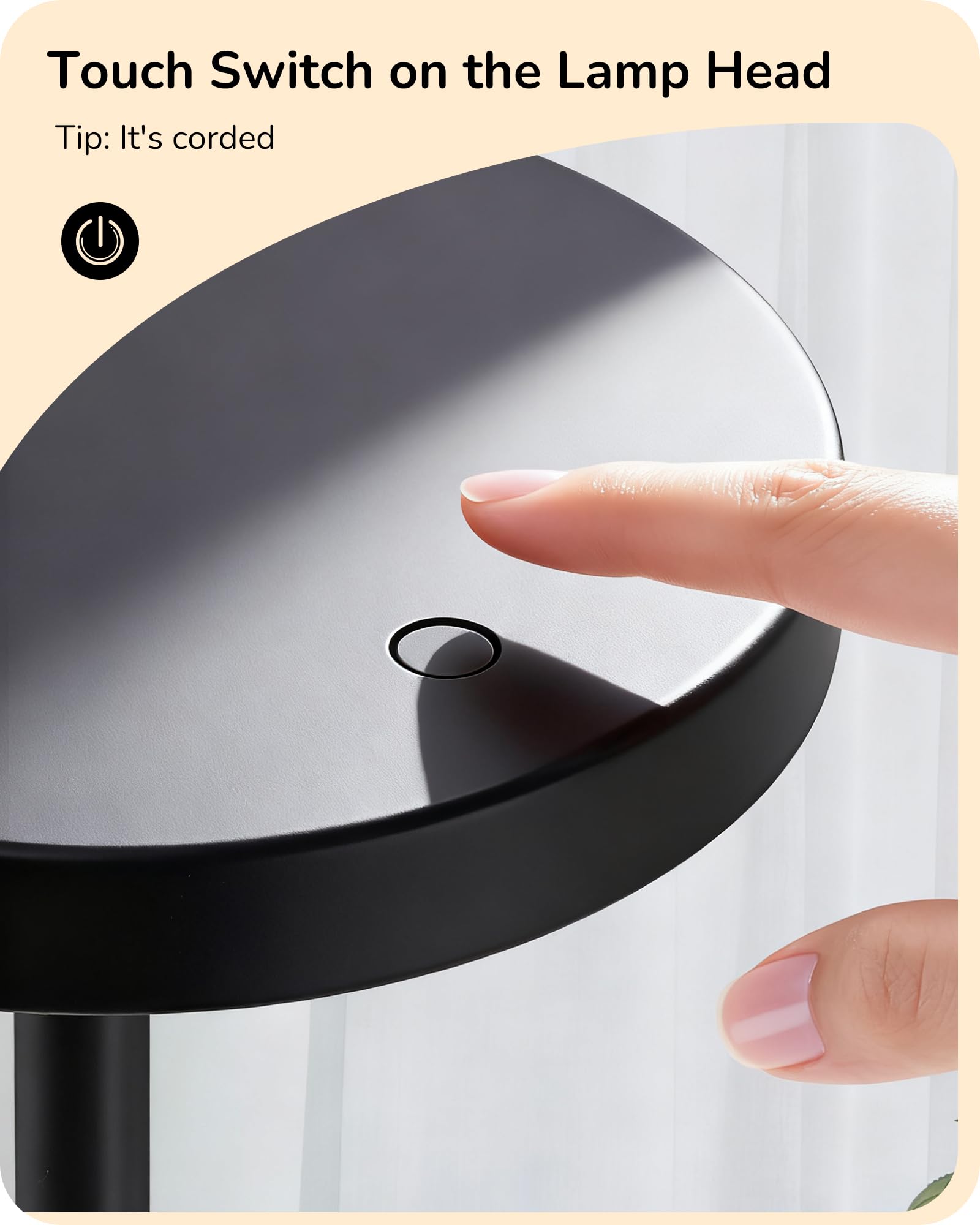 EDISHINE LED table lamp touch switch provides easy on/off without remotes.
