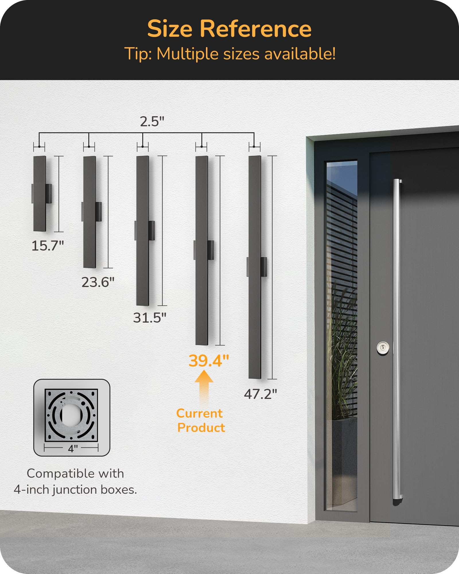 EDISHINE linear exterior wall light brightens stairways with even light.