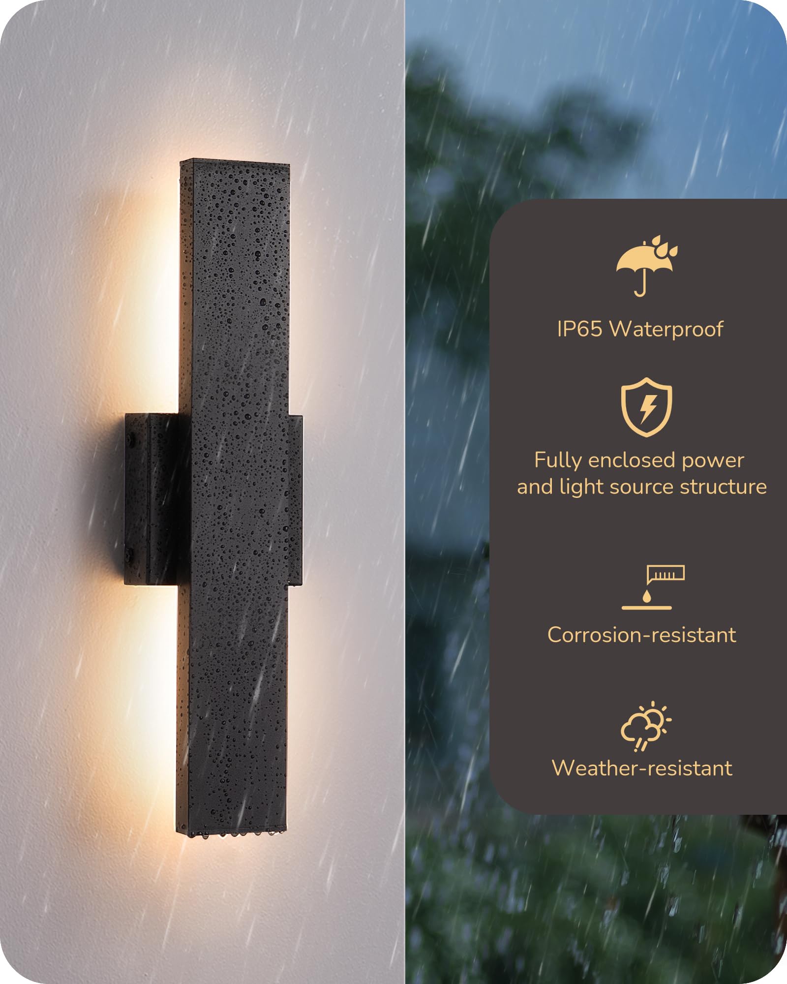 EDISHINE linear outdoor wall light, ultra-slim profile for architectural flair.