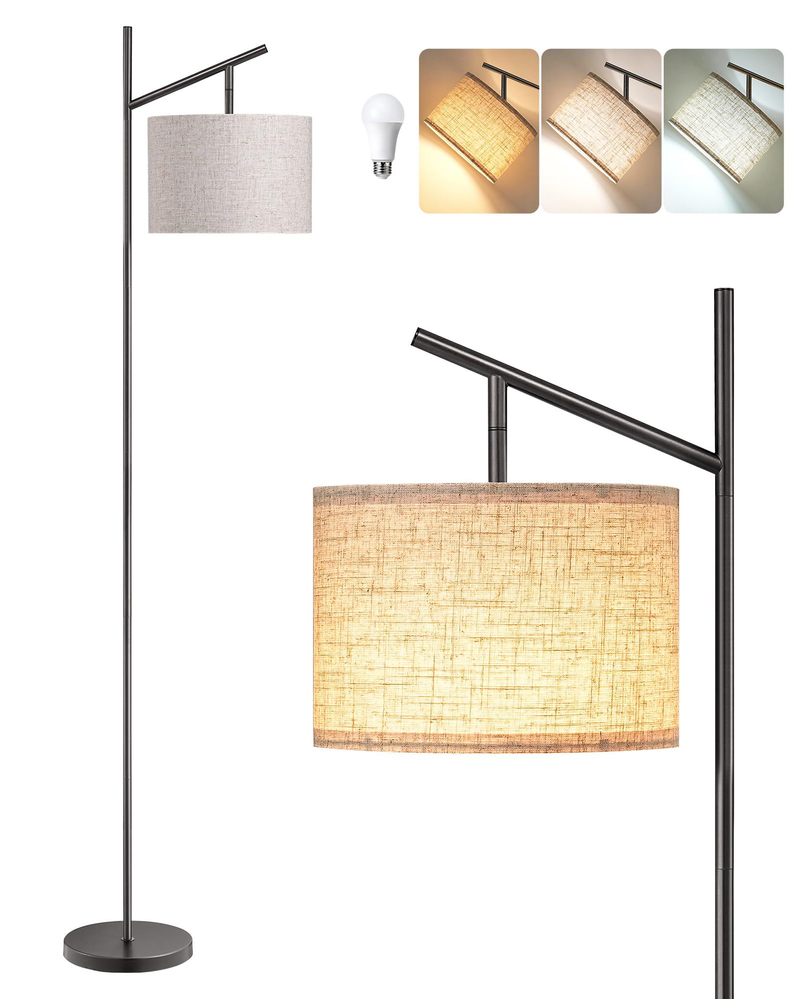 EDISHINE 78.7-inch cord offers placement flexibility for lamp anywhere