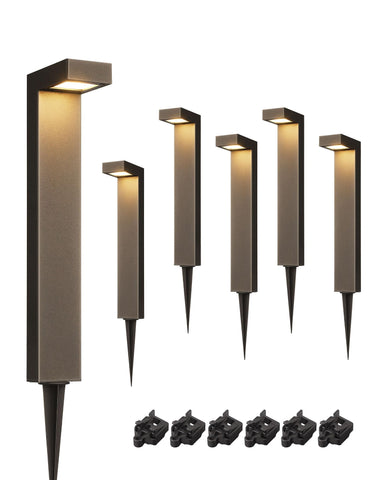 EDISHINE low-voltage landscape lighting closeup highlights durable aluminum housing for outdoor use and energy efficiency.