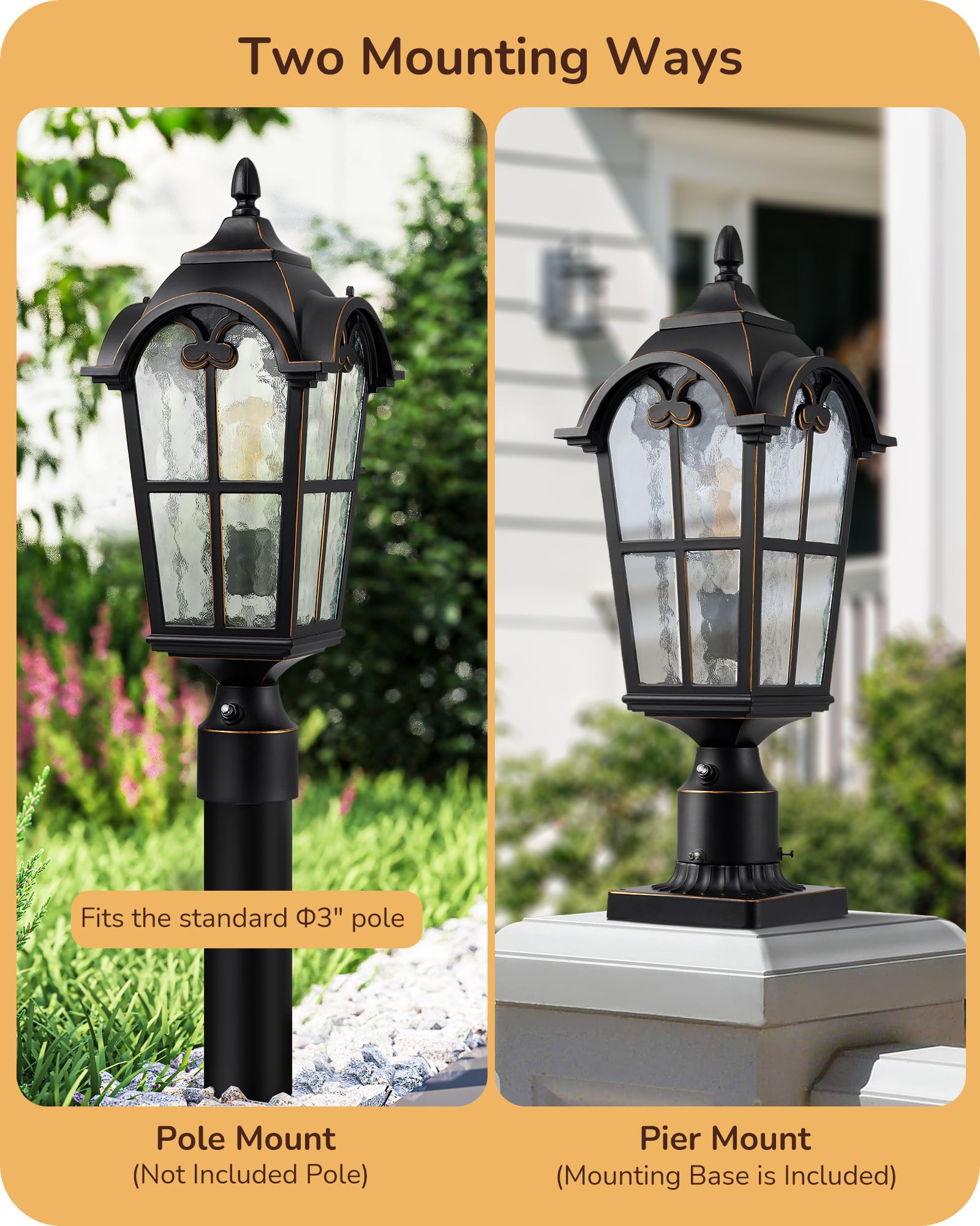 EDISHINE matte black finish with gold edges on a vintage lantern