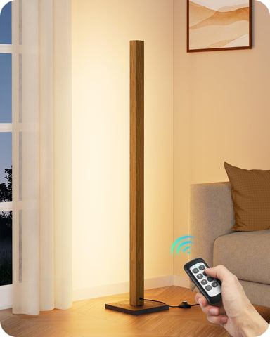 EDISHINE mid-century floor lamp with remote control for effortless living room lighting.