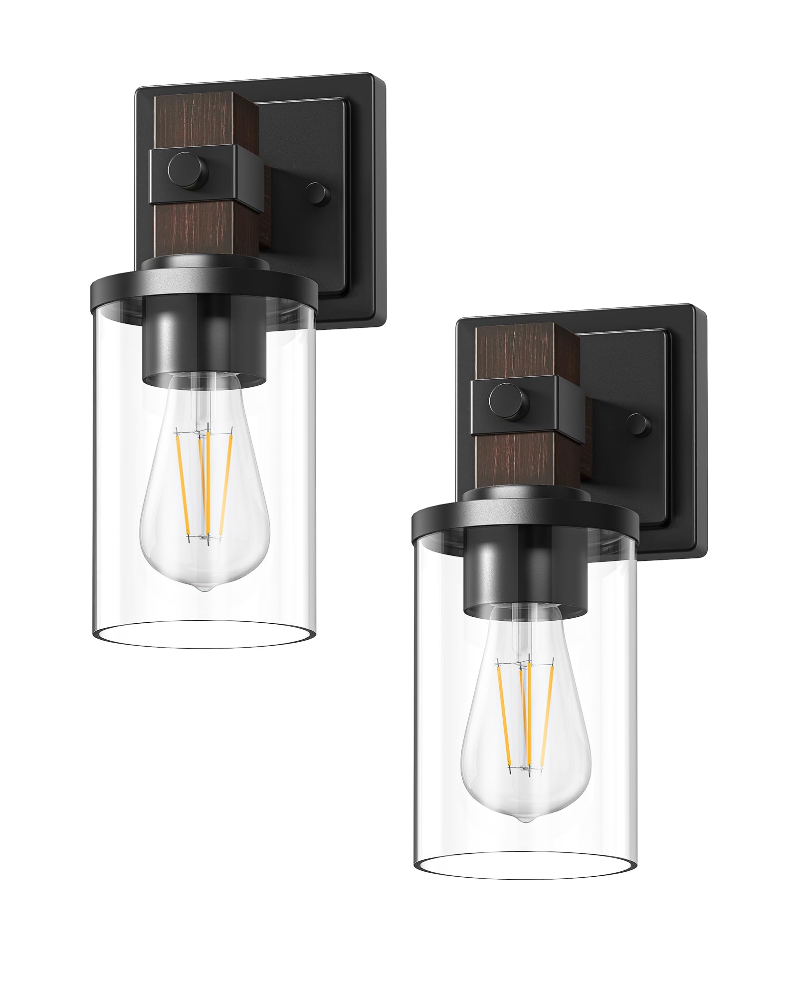 EDISHINE vanity lighting beside a mirror with rustic-modern charm