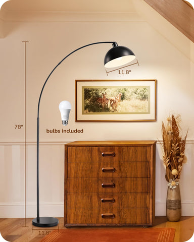 EDISHINE arc floor lamp 65ft control range to adjust from across the room