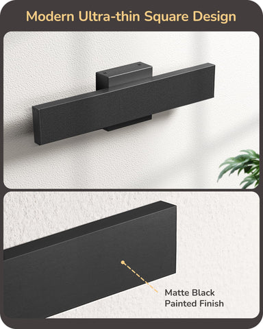EDISHINE modern black exterior wall sconce, sleek design complements contemporary homes.