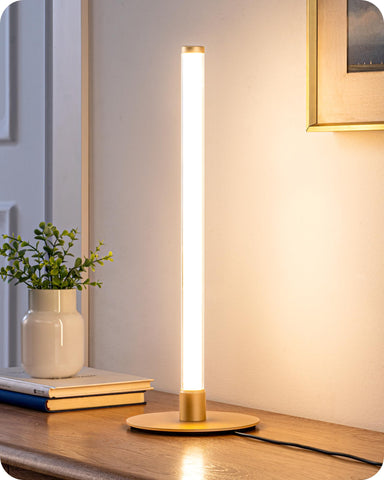 EDISHINE modern table lamp with 360-degree illumination for even room lighting
