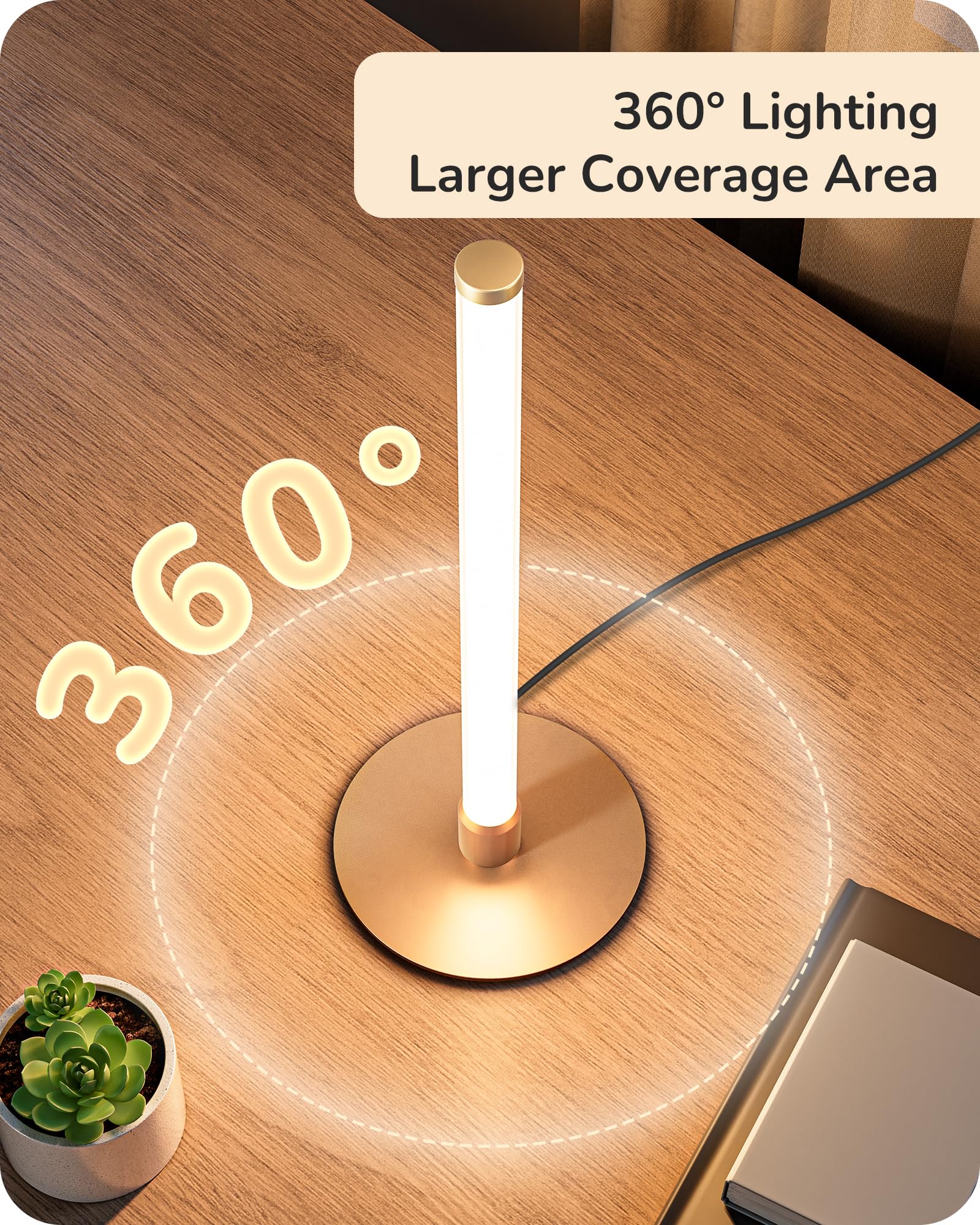 EDISHINE gold lamp featuring stepless dimming for customizable brightness