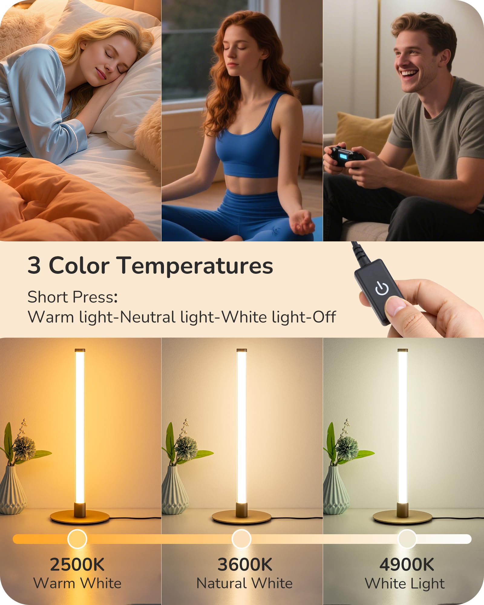 EDISHINE lamp offering three color temperatures for any mood
