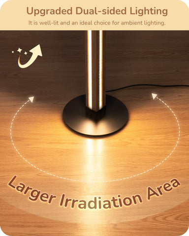 EDISHINE natural wood floor lamp adds warm, minimalist ambience