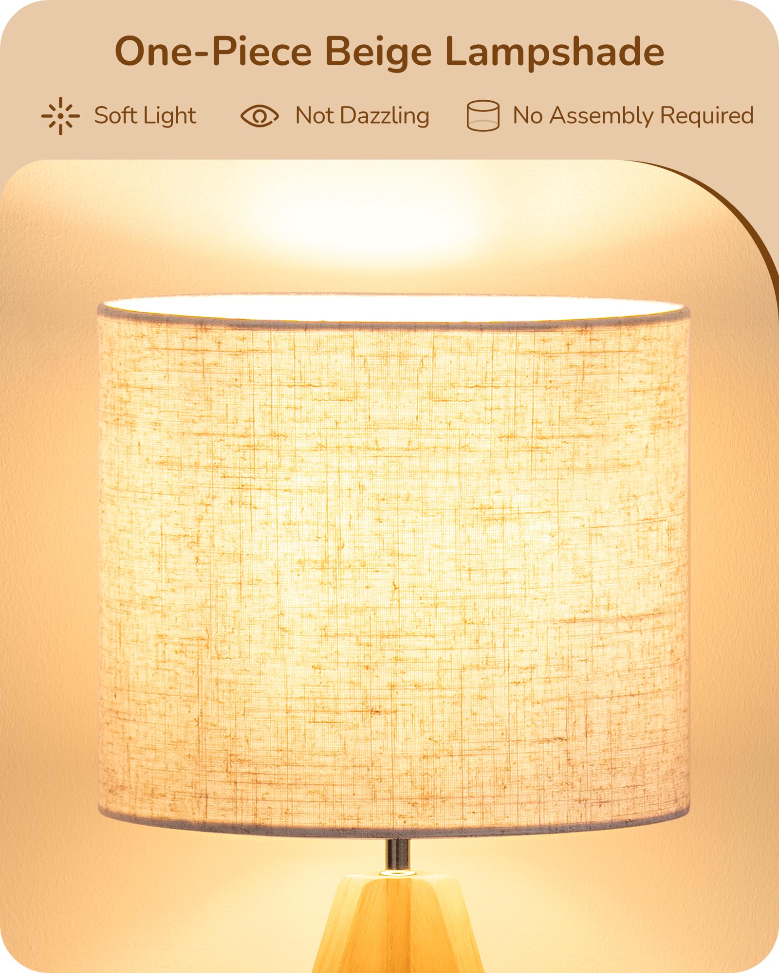 EDISHINE nightstand lamp with soft glow ideal for bedtime reading and relaxing.