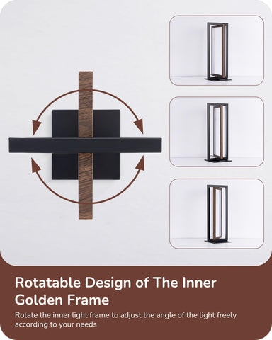 EDISHINE nightstand lamp shows the rotatable inner frame for adjustable light angle.