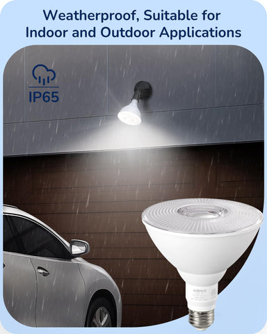 EDISHINE outdoor flood light with E26 base fits standard fixtures