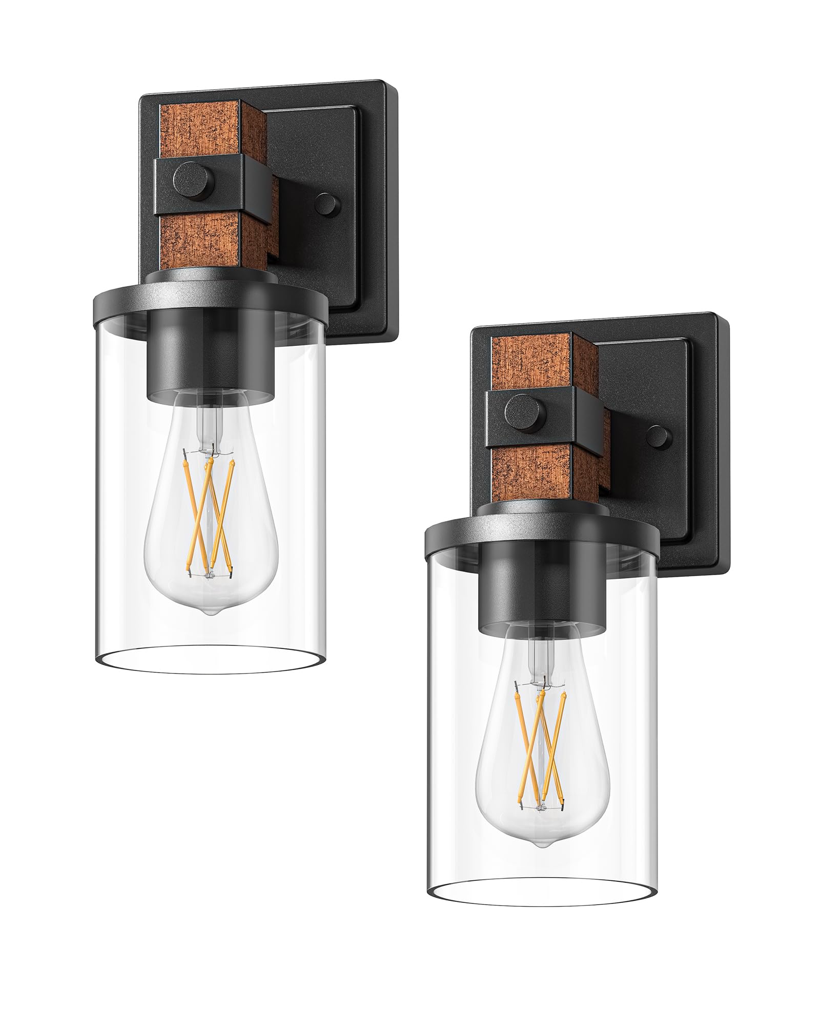 EDISHINE pair of farmhouse sconces enhances decor with rustic appeal