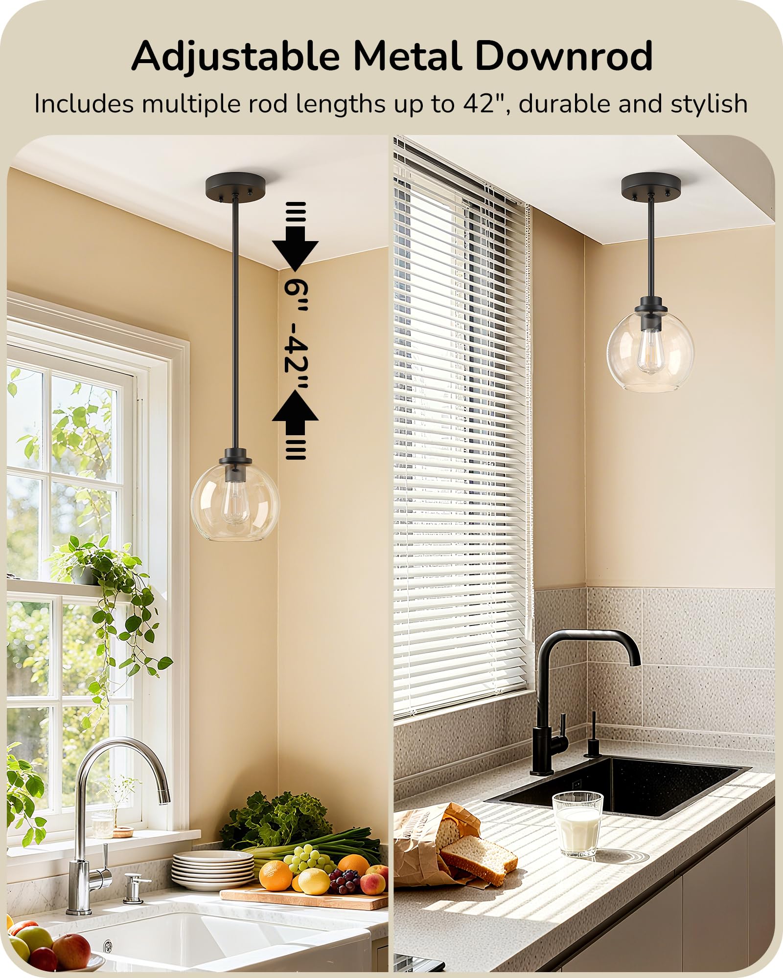 EDISHINE adjustable-height rods for versatile installation on multiple ceilings